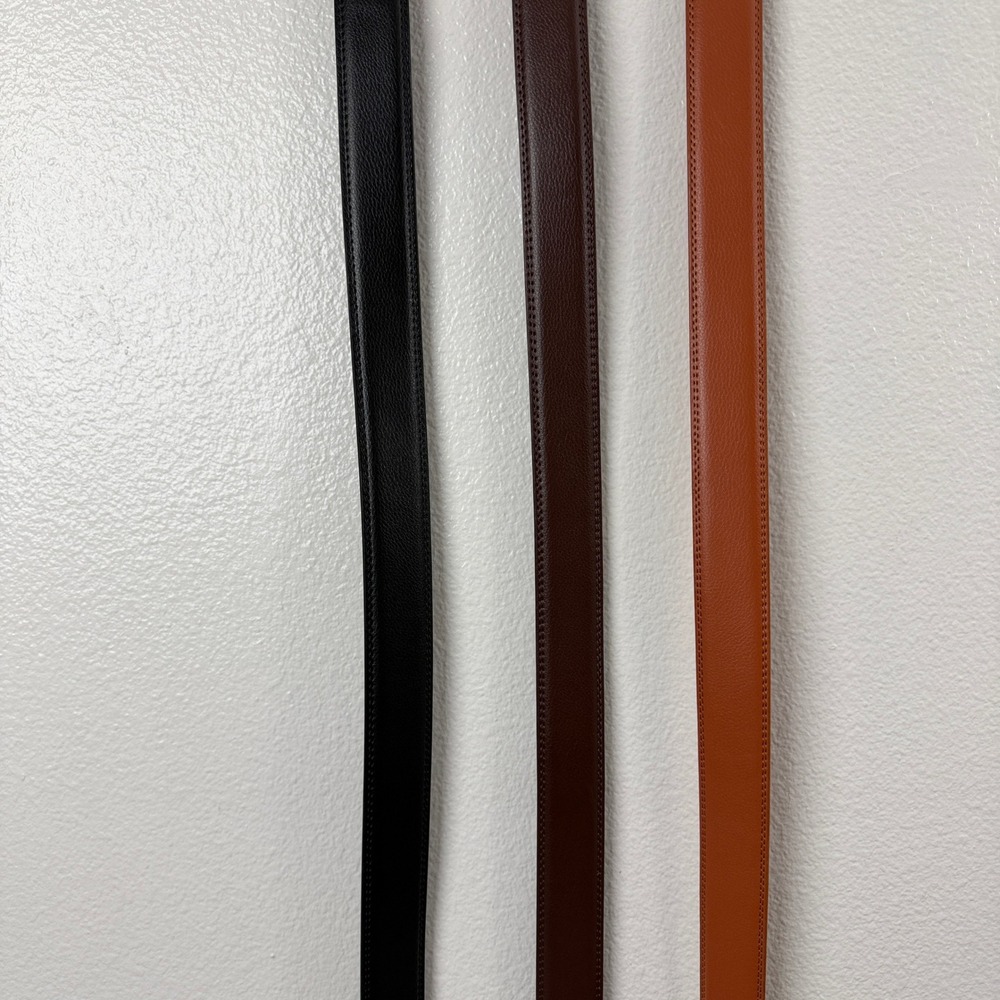 Buckley Belt Mens Black Brown Tan Ratchet Slide Adjustable 3 Pack Trio Hanger - Picture 5 of 9